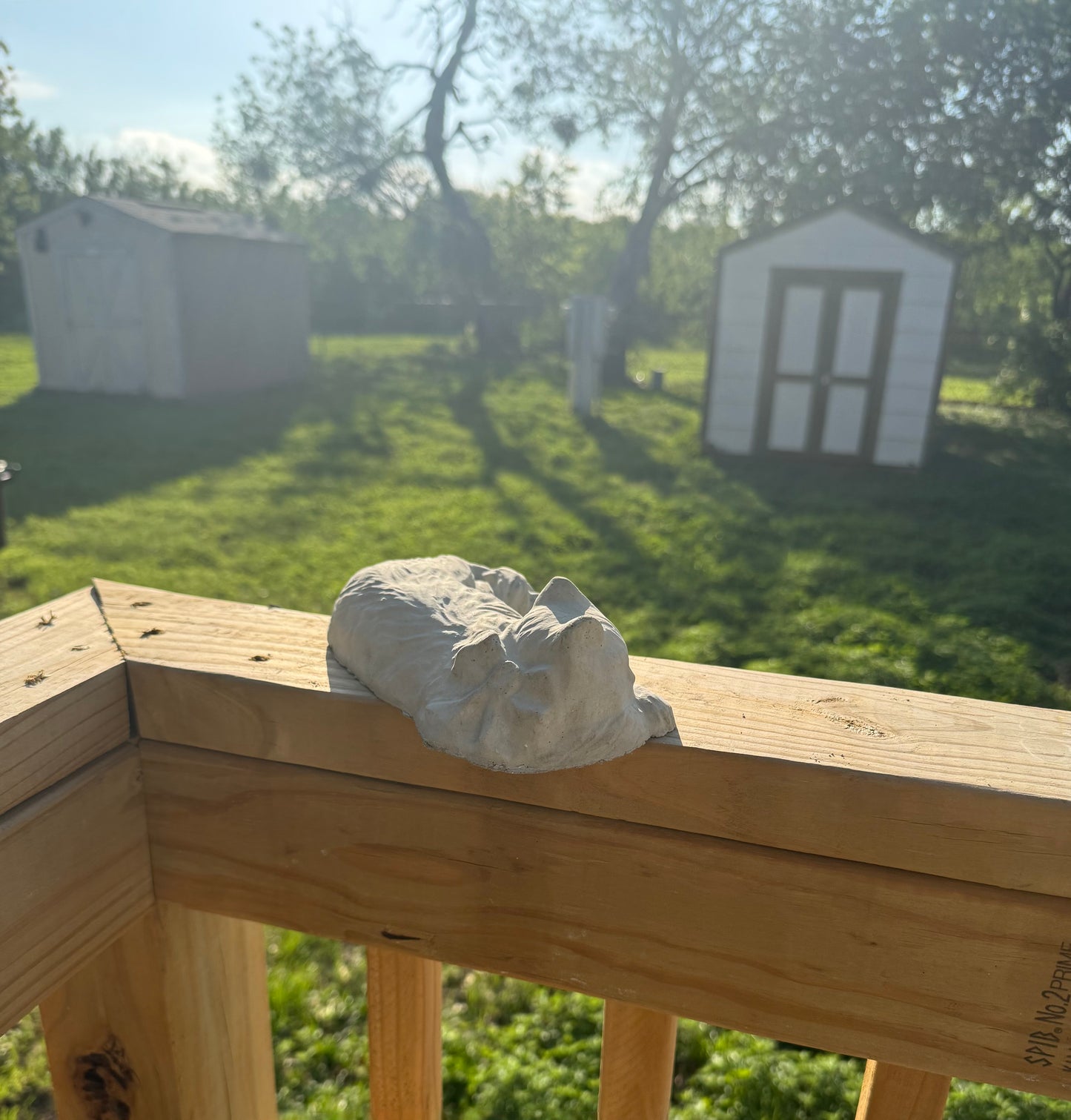 Sleeping cat statue