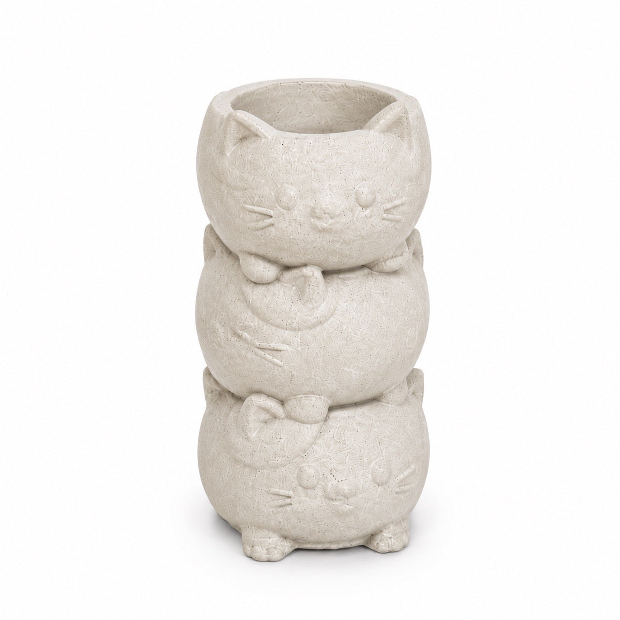 4” stacked Cat planter