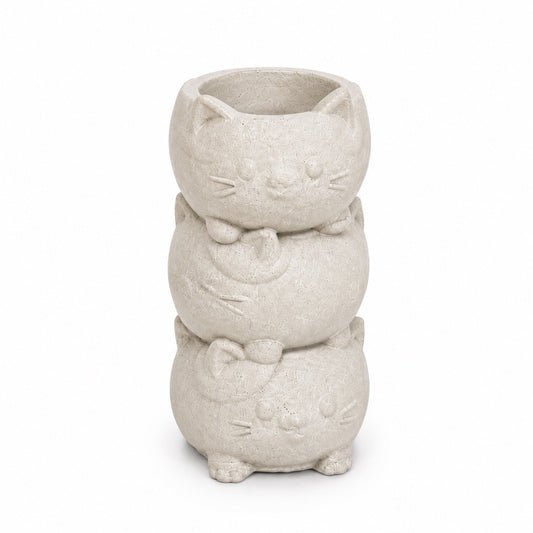 4” stacked Cat planter